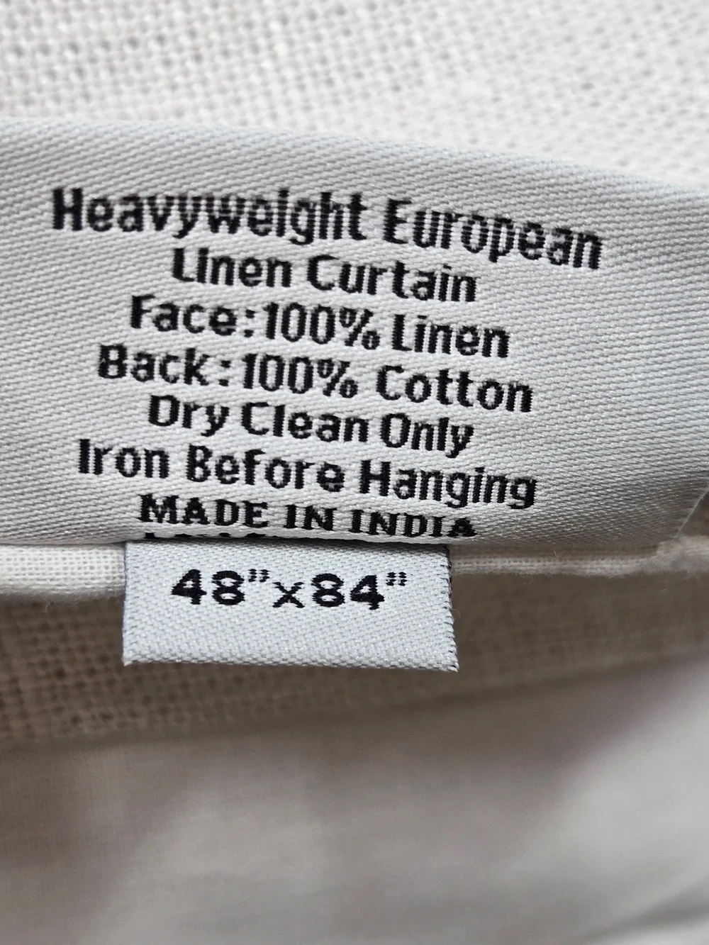 NWT QUINCE Set Of 2 48x84 Heavyweight European Linen Curtains Cloud 0101